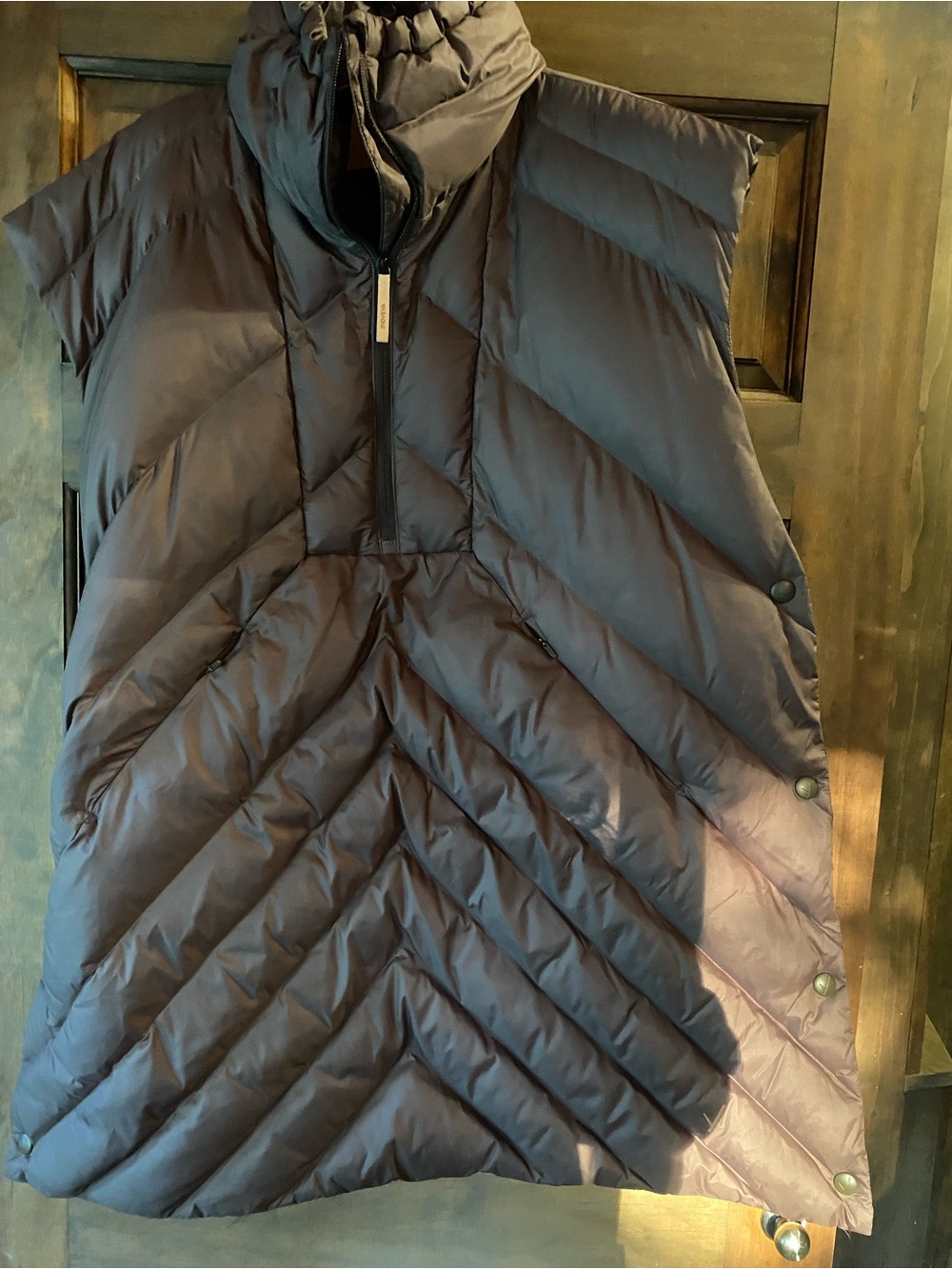 Women's BROWN Quilted Hooded Puffer Vest DOWN